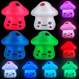 4 Pieces LED Mushroom Night Light Lamp Plug Cute Mini Lamp Night Light Decoration 7 Color LED Lamp for Desk Bedroom Home Easter Birthday Dad Mother’s Day Graduation