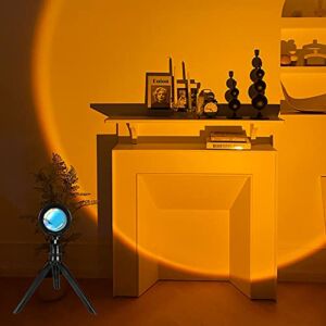 Peace Here Sunset Lamp – Sunset Color Projection LED Light (USB Powered) for Romantic Atmosphere, Vlog, Party, Photo – Make Your Living Room & Bedroom Different, Black