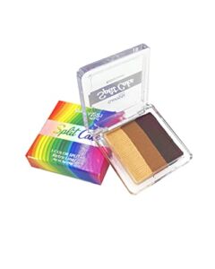 Gavissi Beauty 3 Color Split Cake Retro Liner, Face & Body Paint Palette – Water Activated, Eyeliner, Aqua Graphic Liner, Professional SFX Makeup, Special Effects, 8g (Caramel)