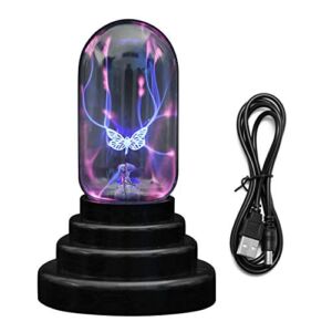 Butterfly Plasma Ball Light, Mornajina USB Magic Touch Sensitive Thunder Lightning Lamp for Parties, Decorations, Kids, Bedroom, Gifts