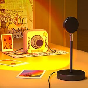 Sunset Lamp Projection Sunset Light,Asltoy Lamp Rainbow Night Light Romantic Visual Ambient Light Network Red Light for Photography, 180 Degree Rotation USB Charging for Room Bedroom (Sunset Red)