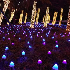 DOBDOG LED Mushroom Solar String Fairy Light Outdoor Garden Patio Landscape Decor Lamp