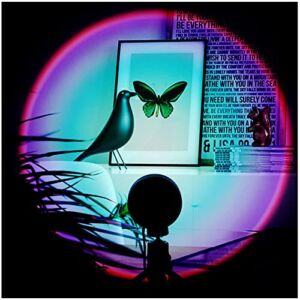 Easeking Sunset Projection Lamp – Rainbow Lamp, LED Night Light for Selfie, Tiktok,Party Bedroom Decor