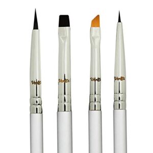 Eyeliner Brush Set Pencil Liquid – Gel Liner Winged Makeup Brushes Small Angle Firm Angled Bristles Wing Kit Black Stamp Pen Stencils Thin Flat Stencil Perfect Definer Sharpener Cat Eye With Waterproof Smudge Proof Precision Eyeshadow Brown Eyebrow