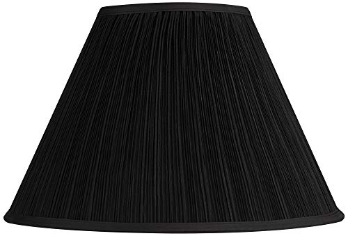 Black Mushroom Pleated Large Empire Lamp Shade 7″ Top x 17″ Bottom x 11″ High x 11.5″ Slant (Spider) Replacement with Harp and Finial – Springcrest | The Storepaperoomates Retail Market - Fast Affordable Shopping