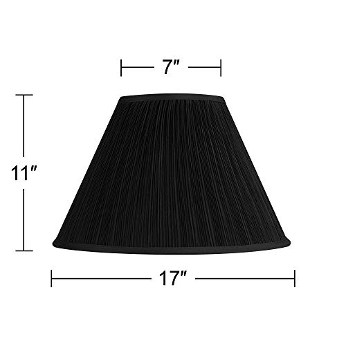 Black Mushroom Pleated Large Empire Lamp Shade 7″ Top x 17″ Bottom x 11″ High x 11.5″ Slant (Spider) Replacement with Harp and Finial – Springcrest | The Storepaperoomates Retail Market - Fast Affordable Shopping