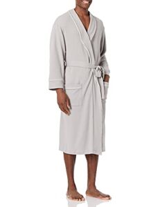 Amazon Essentials Men’s Waffle Shawl Robe, Light Grey, X-Large-XX-Large