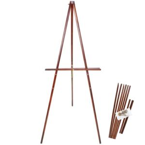 Conda 63″ Wooden Tripod Artist Display Easel with Tray, A-Frame Adjustable Easel Stand for Wedding Sign, Foldable Easels for Painting Canvas, Display & Posters