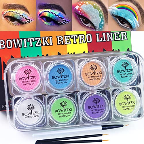 Bowitzki 8×5 Gram Water Activated Eyeliner Hydra Liner Makeup UV Glow Fluorescent Color Graphic Retro Face and Body Paint (Pastel Color) | The Storepaperoomates Retail Market - Fast Affordable Shopping