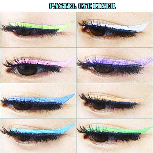 Bowitzki 8×5 Gram Water Activated Eyeliner Hydra Liner Makeup UV Glow Fluorescent Color Graphic Retro Face and Body Paint (Pastel Color) | The Storepaperoomates Retail Market - Fast Affordable Shopping