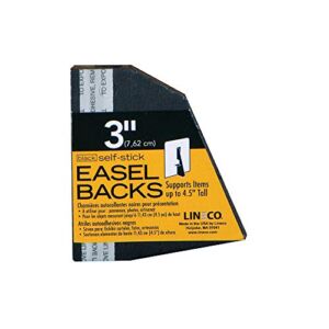 Lineco Self-Stick Easel Back, 3 inches, Black, Package of 5 (328-3303)