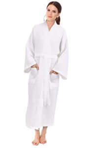 Simplicity, Unisex Cotton Waffle Spa Robe, One Size, White