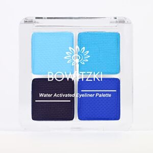 Bowitzki Water Activated Eyeliner Palette Graphic Eye Liner Smudge proof Hydra Liner-4 Colors (Blue)