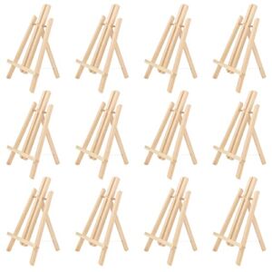 Kinlink 11.8 Inch Tall Wood Easels for Display Set of 12, Display Easel Tabletop, Painting Easel Stand for Artist Students