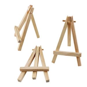 Twdrer 30 Pack 5″ Mini Wood Display Easel,Natural Wood Display Stand for Displaying Small Canvases,Business Cards,Photos,DIY Crafts,Home Decorations