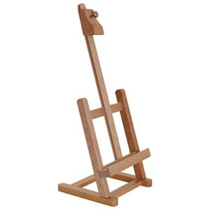 U.S. Art Supply 16″ Mini Tabletop Wooden H-Frame Studio Easel – Artists Adjustable Beechwood Painting and Display Easel, Holds Up to 12″ Canvas – Portable Sturdy Table Desktop Artwork Holder Stand