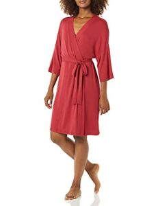 Amazon Essentials Women’s Knit Robe, Dark Red, Large