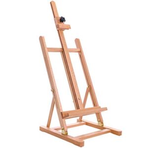 U.S. Art Supply Medium Tabletop Wooden H-Frame Studio Easel – Artists Adjustable Beechwood Painting and Display Easel, Holds Up To 27″ Canvas, Portable Sturdy Table Desktop Holder Stand – Paint Sketch