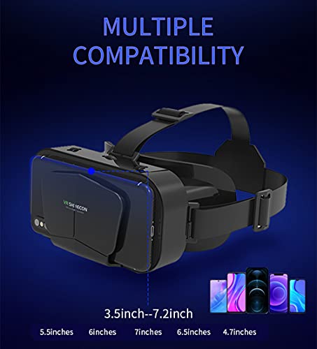 VR Headset with Remote Controller, Compatible iPhone & Android Smartphones in 4.0″-7.2″ Screen, Lightweight & Adjustable HD 3D Virtual Reality Glasses Gift for Kids and Adults, Black (G10+B01) | The Storepaperoomates Retail Market - Fast Affordable Shopping