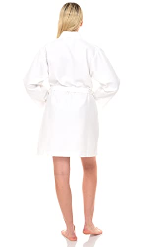 TowelSelections Women’s Short Spa Robe Waffle Weave Kimono Bathrobe Medium White | The Storepaperoomates Retail Market - Fast Affordable Shopping