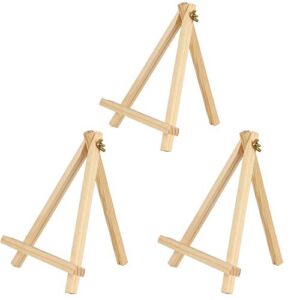 DOMMARE 9.5 Inch Wood Tripod Easel Stand, Small Tabletop Wooden Easel for Painting Canvas Adjustable Painting Holder Portable Display Support for Photo Phone IPAD and Artworks (3 Pack)