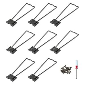 Jersvimc 8Pcs Black Frame Easel Back Stand, Iron Picture Holder Stand Metal Photo Easel Stand Cardboard Easel Backs with Screwdriver and Screws for Art Display