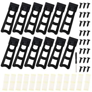 HAPY SHOP 12 Pieces Black Easel Back Plastic Photo Frame Easel Back Stand Picture Frame Easel Back with 24 Pieces Screws & 15 Pieces Stickers and Screwdriver for Photos Pictures Frames Supplies