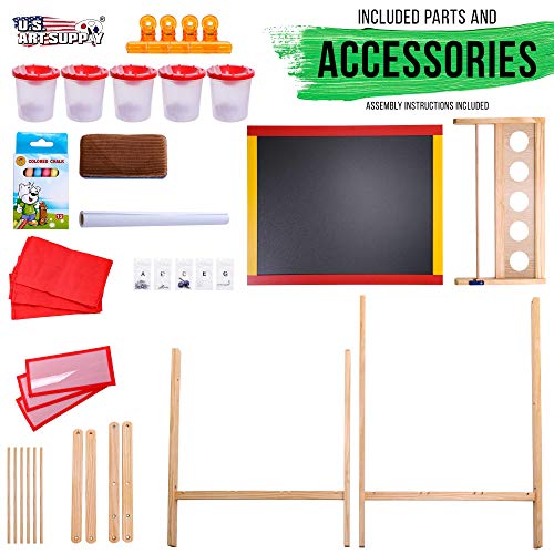 U.S. Art Supply Flip-Over Children’s Double-Sided Paint and Drawing Art Easel Board with Chalkboard, Dry Erase Board, Paper Roll, 3 Storage Bins, 5 No-Spill Cups, Chalk – Kids Toddlers Write Have Fun | The Storepaperoomates Retail Market - Fast Affordable Shopping