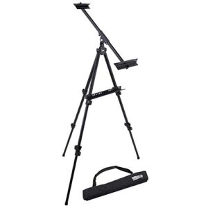 U.S. Art Supply 80″ High Aluminum Artist Watercolor Field and Display Easel Stand – Adjustable Height Floor and Tabletop Tripod, Holds Painting Canvas Up To 63″ Vertical, 40″ Horizontal – Portable Bag