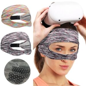 X-super Home VR Eye Mask Cover Breathable Sweat Band Adjustable Sizes HMD Padding for VR Workouts Supernatual with Virtual Reality Headsets Oculus Quest 2 Go HTC Vive PS VR Gear (2pcs)