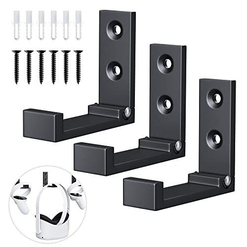3 Pack – FUNDIARY Folding Wall Mount for Oculus Quest 2, VR Headset Wall Hooks for Meta Quest 2 Accessories, Stand Bracket Bundles with Screws, Wall Stand Hanger – Balck | The Storepaperoomates Retail Market - Fast Affordable Shopping