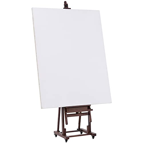 MEEDEN Extra Large H-Frame Studio Easel – Solid Beech Wooden Artist Professional Heavy-Duty Easel, Painting Art Easel Stand with 4 Premium Locking Silent Caster Wheels, Hold Max 82″, Walnut | The Storepaperoomates Retail Market - Fast Affordable Shopping