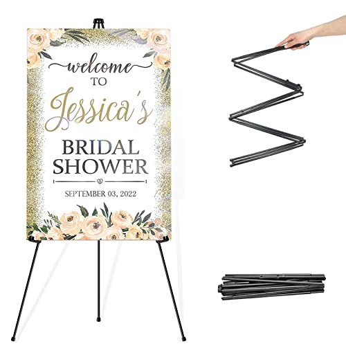Folding Easel for Wedding Sign Display Adjustable Metal Easel Display Stand for Welcome Sign 63” Tall Display Easel Artist Easel Folding Easel for Display Wedding Sign Instant Display Easel Stand | The Storepaperoomates Retail Market - Fast Affordable Shopping