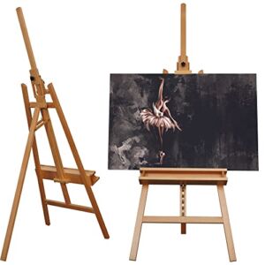 ARTIFY Large A-Frame Adjustable Painters Easel, Solid Beechwood Easel, Studio Easel with Brush Holder for Adults