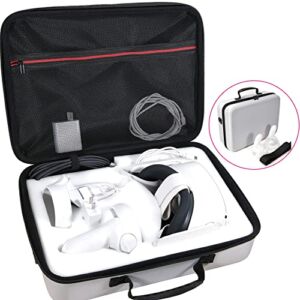 Hard Padded case for Oculus Quest 2 VR Headset, All in one Accessories case for Meta/Oculus Quest 2 and Accessories, snug fit Protection Shoulder Bag