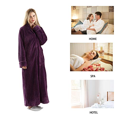 Womens Fleece Warm Robe,Cozy Fluffy Long Bathrobe,Plush Night Dressing Robes for Women | The Storepaperoomates Retail Market - Fast Affordable Shopping