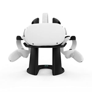 AMVR VR Stand for Oculus Quest 2, VR Headset and Touch Controllers Display Holder for Oculus Quest 2, Quest, Rift, Rift S or Valve Index (Black, Just VR Stand)