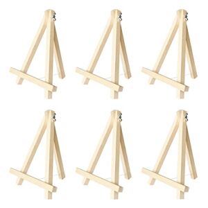 Kinlink 9 Inch Tall Wood Easels for Display Set of 6, Display Easel Tabletop, Painting Easel Stand for Artist Students