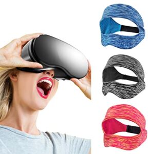 SAYAFAN VR Eye Mask, Adjustable Breathable VR Sweat Band for Oculus Quest 2, HTC Vive, PS, Gear, VR Workouts (3PCS)