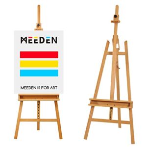MEEDEN Large Painters Easel of Max Height 89”, Hold Canvas up to 48″, Adjustable Solid Beech Tripod Wood Artist Easel, Studio A-Frame Art Easel for Painting with Storage Tray