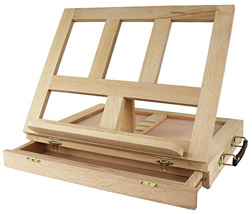 Greenco Beech Wood Portable Art Desk Easel & Book/Canvas Stand with Drawer | Painting, Drafting, Drawing Easels | Paint Supplies Desktop/Tabletop Organizer, Holder, Table, Box, Storage | Kids&Adults | The Storepaperoomates Retail Market - Fast Affordable Shopping
