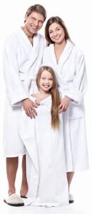 Coney Island Luxury White Bath Robe for Women and Men – Womens Mens Terry Cloth Bathrobe – Spa Robe Bath Robe – Absorbent, Lightweight with Pockets – Unisex