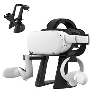 KIWI design VR Stand Compatible with Quest 2/Rift/Rift S/GO/HTC Vive/Vive Pro/Valve Index /Quest VR Headset and Touch Controllers (Black)