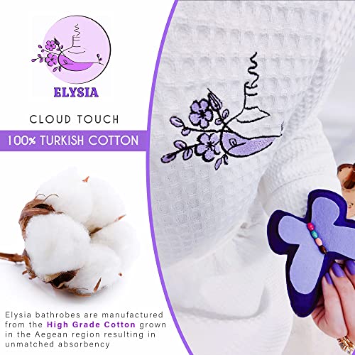 ELYSIA – Luxury Cotton Waffle Knit Robe with Hair Towel Wrap Set for Women – Hotel Spa Robe 100% Turkish Cotton Shawl Collar, Large/Extra Large | The Storepaperoomates Retail Market - Fast Affordable Shopping