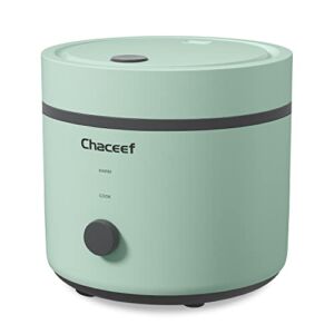 CHACEEF Rice Cooker 3-Cups Uncooked, 1.5L Small Rice Cooker with Non-stick coating, BPA Free, Portable Mini Rice Cooker for White Rice, Oatmeal, Grains, One Touch & Keep Warm Function, Green