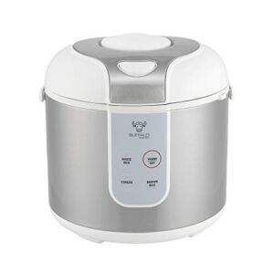Buffalo Classic Rice Cooker with Clad Stainless Steel Inner Pot (5 cups) – Electric Rice Cooker for White/Brown Rice, Grain – Easy-to-clean, Non-Toxic & Non-Stick, Auto Warmer