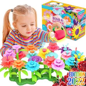 FUNZBO Flower Garden Building Toys for Girls – STEM Toy Gardening Pretend Gift for Kids – Stacking Game for Toddlers playset – Educational Activity for Preschool Children Age 3 4 5 6 7 Year Old Boys