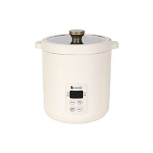 soseki Rice Cooker Small, 2 Cups Uncooked Mini Rice Cooker, One-Touch Screen with 4 Presets Rice Cooker For 1-2 people, 1.2L(1.3 QT) Yogurt Maker For Oatmeal,Macaroni,Borscht,Hot Pot (Pearl White)