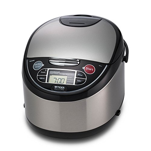 Tiger JAX-T18U-K 10-Cup (Uncooked) Micom Rice Cooker with Food Steamer & Slow Cooker, Stainless Steel Black | The Storepaperoomates Retail Market - Fast Affordable Shopping