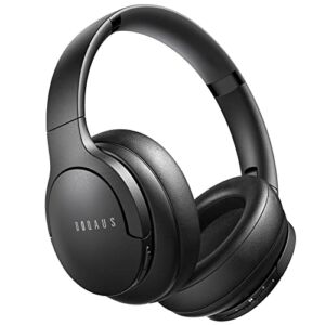 DOQAUS Bluetooth Headphones Wireless, 52H Playtime Bluetooth 5.3 Wireless Over Ear Headphones with Built-in HD Mic, 3 EQ Modes, HiFi Stereo Sound, Deep Bass, Memory Foam Ear Cups, for Phone/PC(Black)